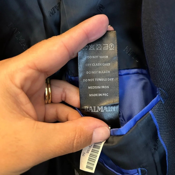 ! Balmain slim fit black  men’s blazer jacket sz 54R - Picture 7 of 12